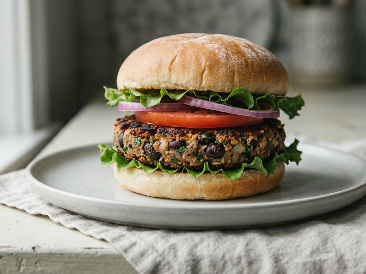 Illustration of Black Bean Burgers