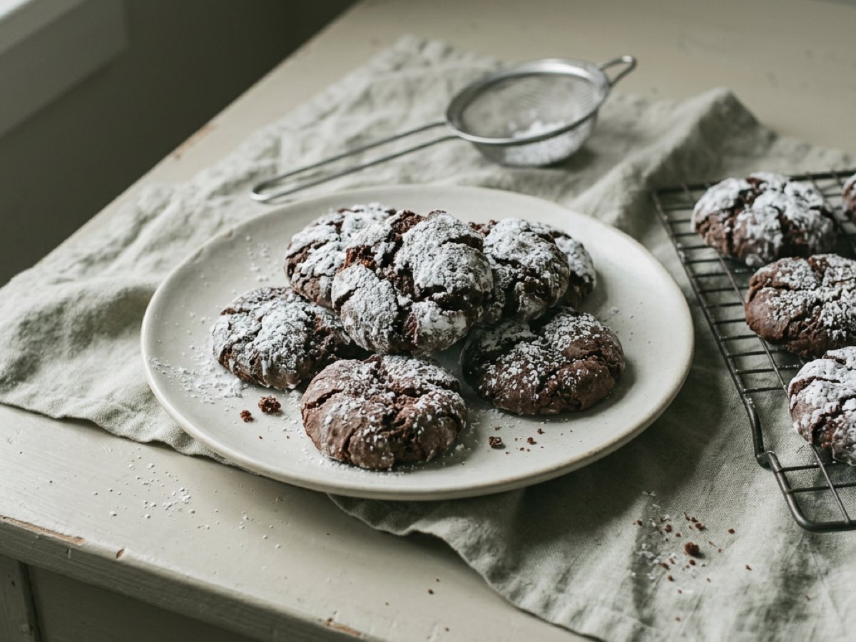 Illustration of Chocolate Crinkle Cookies