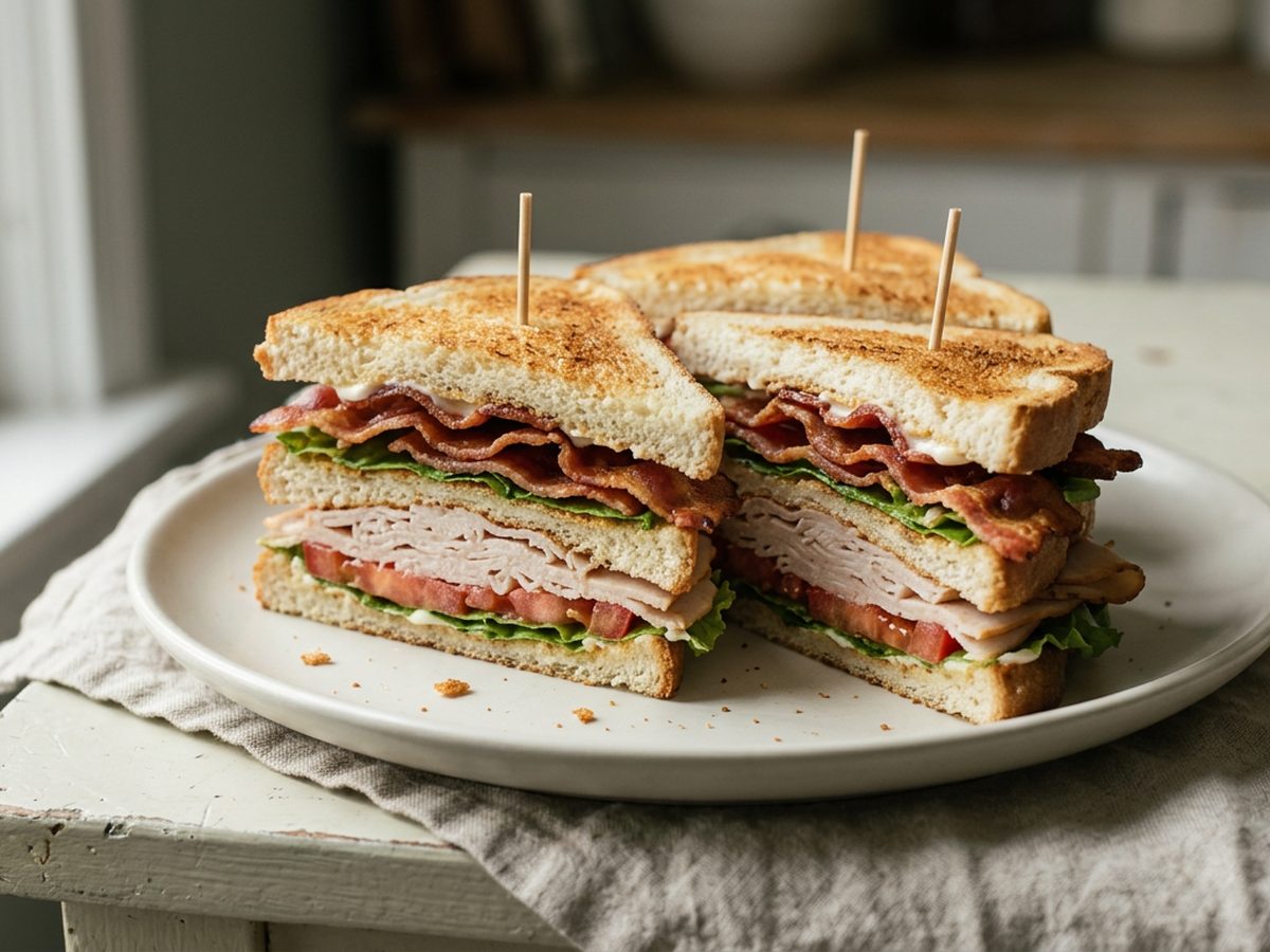 Illustration of Turkey Club Sandwich