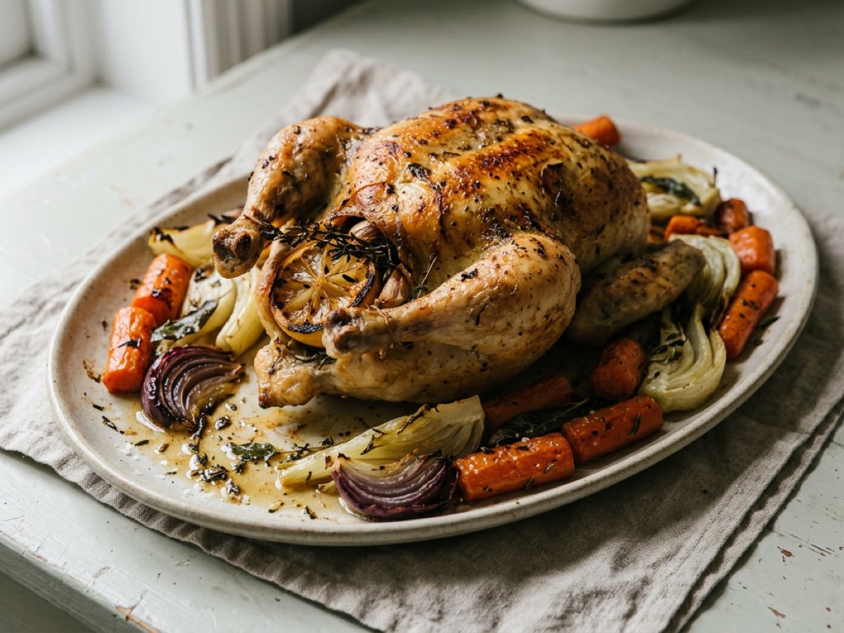 Illustration of Whole Roast Chicken